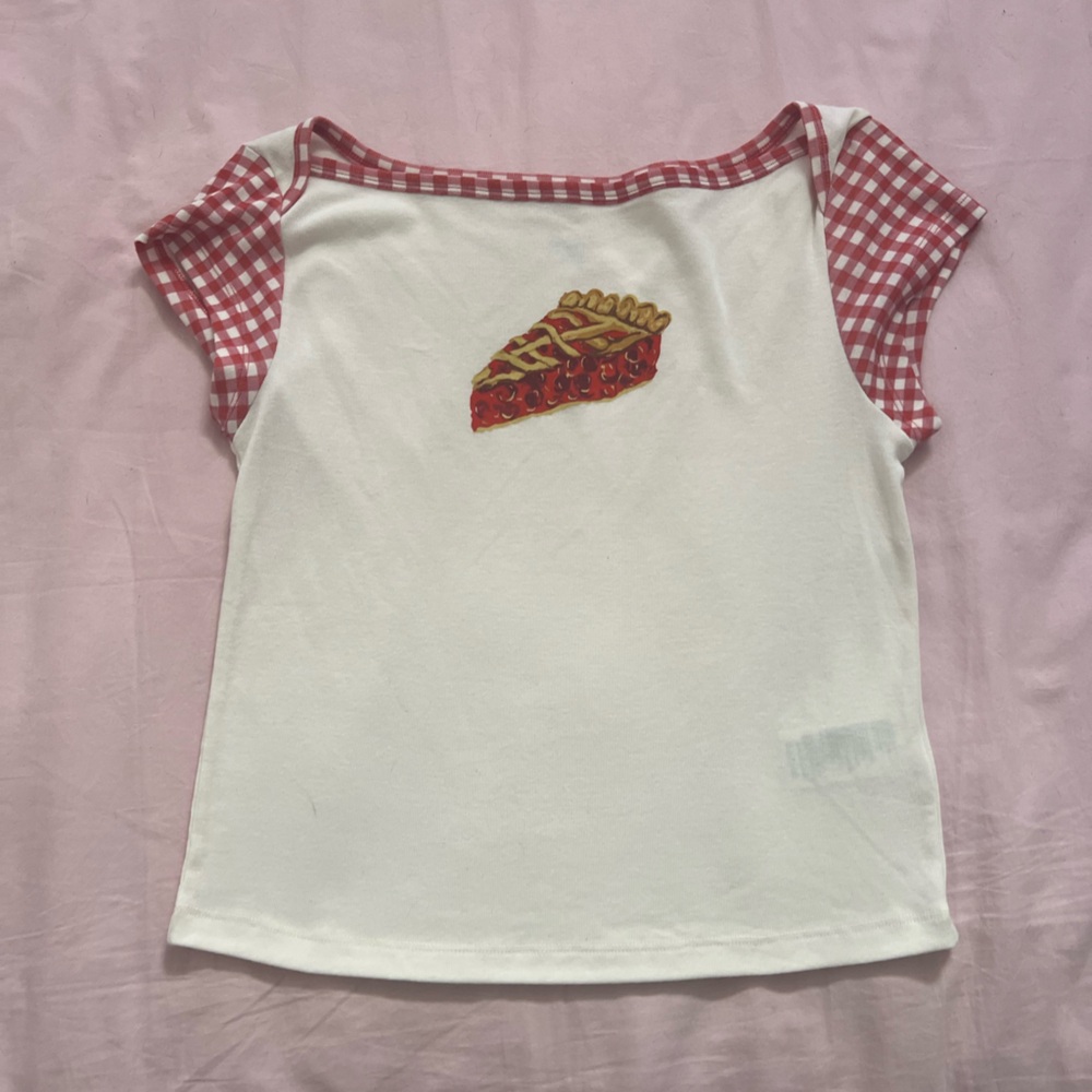 Kimchi Blue Red and White Gingham Pie Short Sleeve Tee